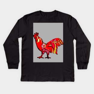 Colorful Rooster Kids Long Sleeve T-Shirt